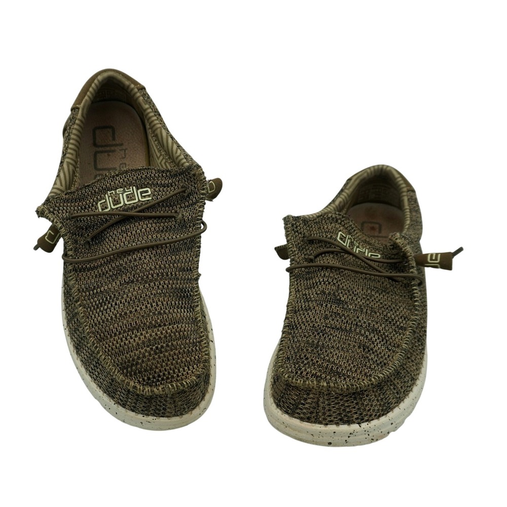Hey Dude Wally Brown Marl Knit Slip On Loafers Mens 8  Lightweight Shoes